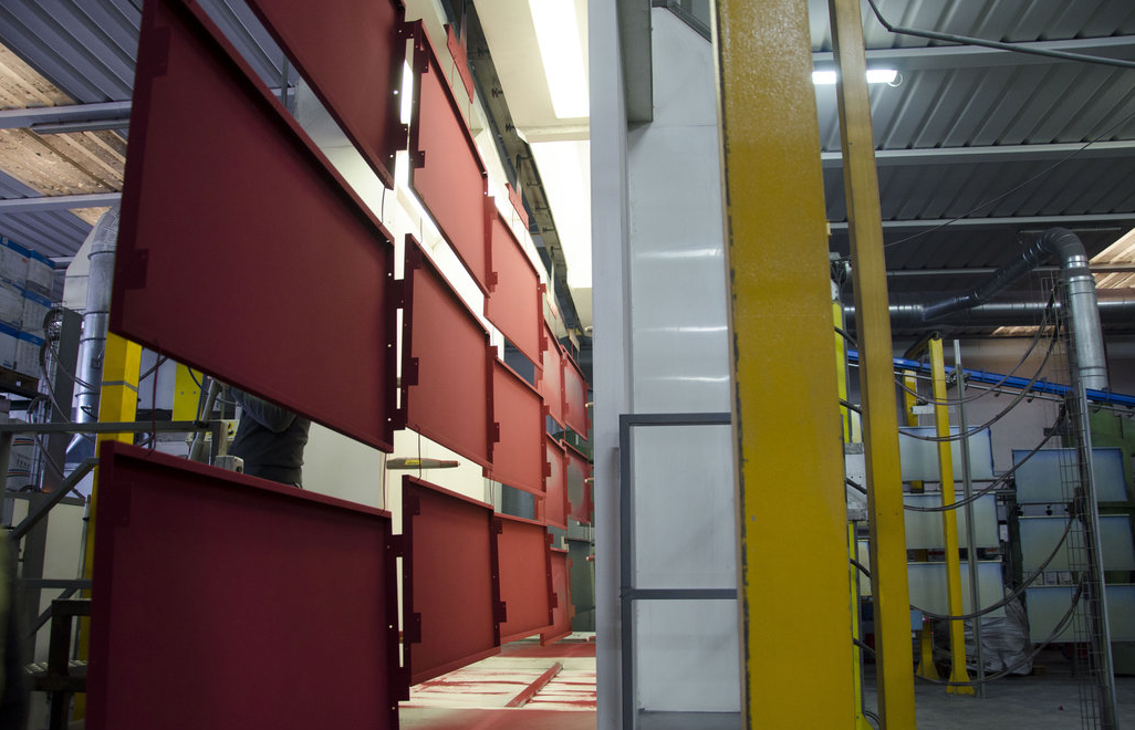 Painted part with industrial finish